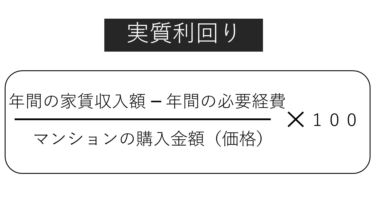 実質利回りの計算方法の図